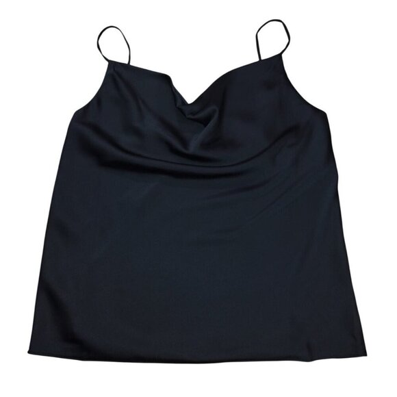 The Drop Tops - The Drop Black Satin-Look Polyester Cowl Neck Camisole Adjustable Strap Size L